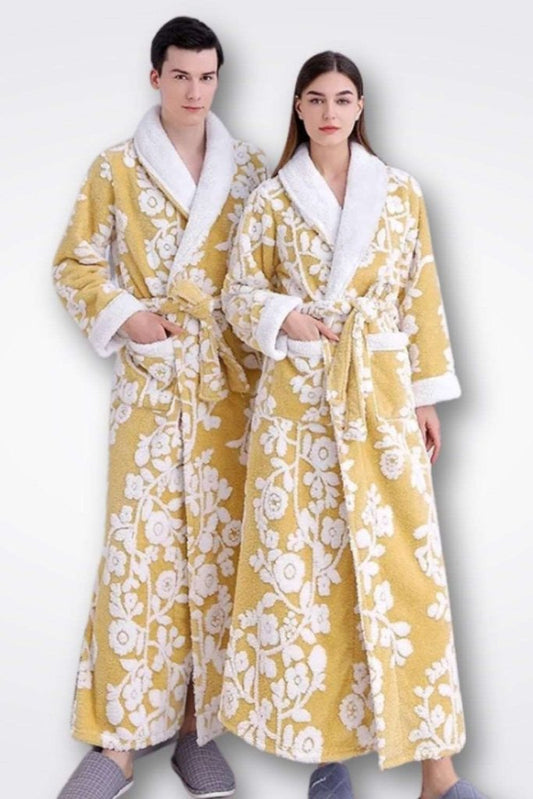 Peignoir brodé couple | le style jacquard