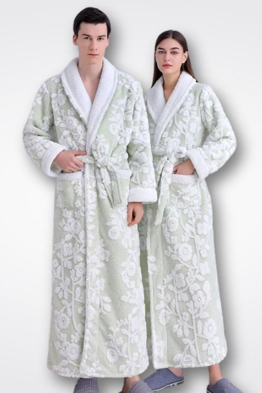 Peignoir de bain brodé | Le style Jacquard Vert / Homme M